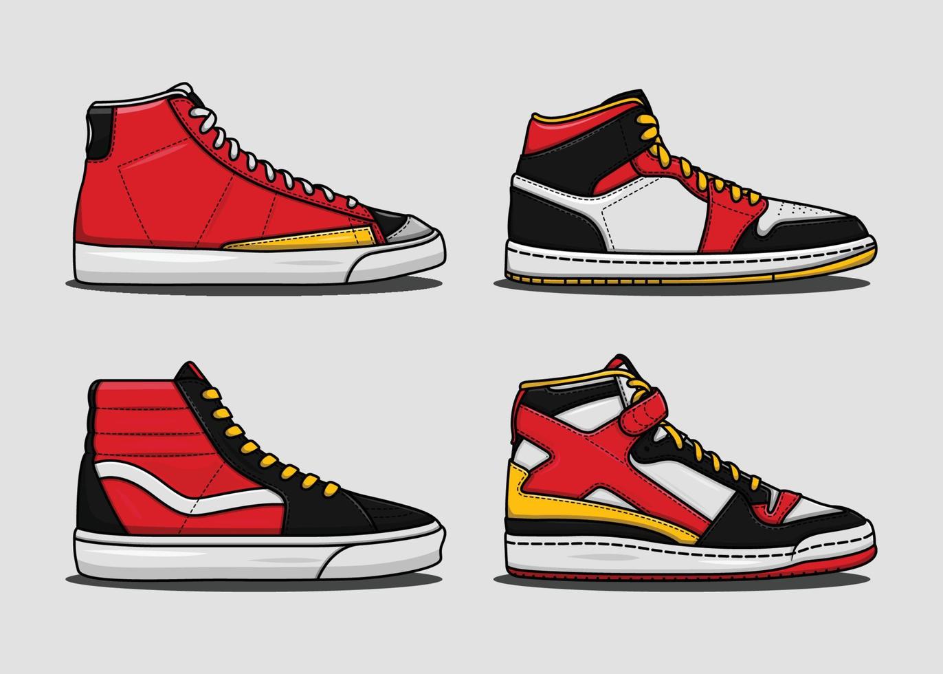 sneakers set illustration vector