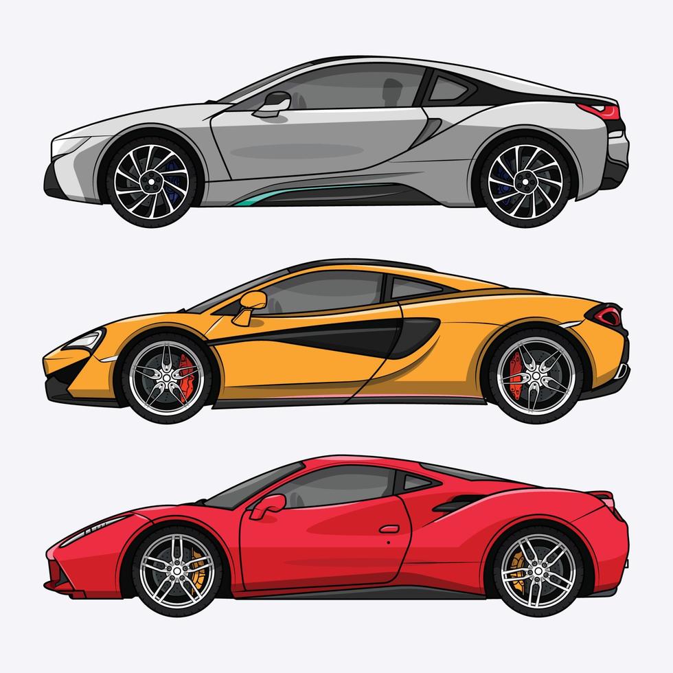 sports cars illustration vector
