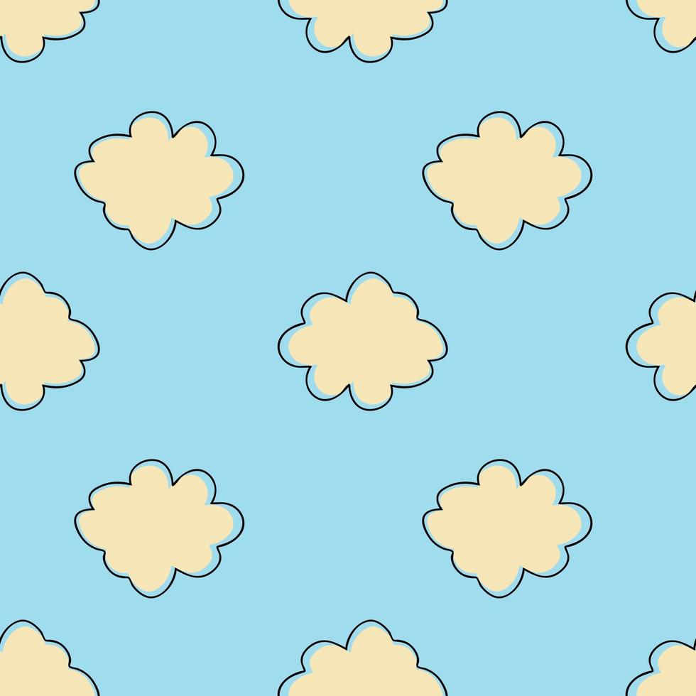 Bright cloud sky seamless pattern. Simple cloudy texture background. vector