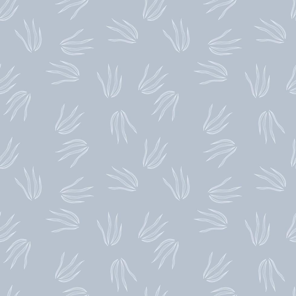 Abstract random grasss seamless pattern on blue background. Modern botanical wallpaper. vector