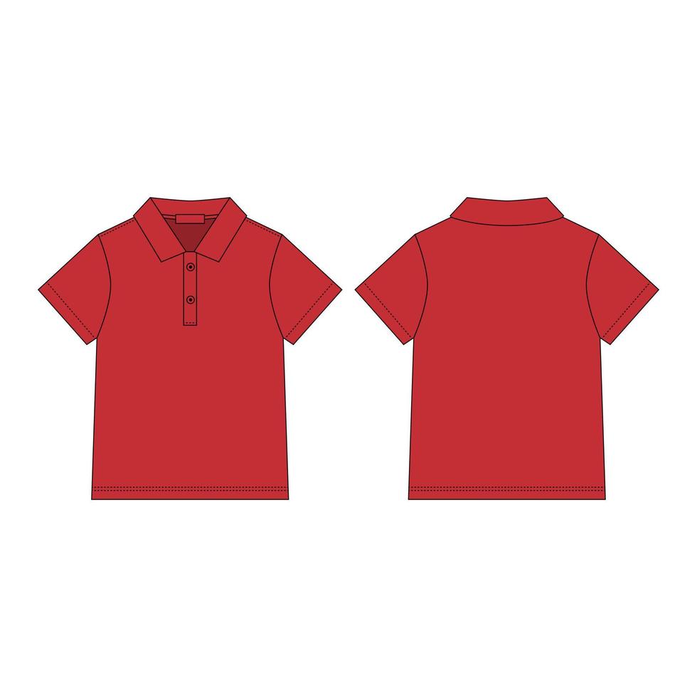 polo clásico. camiseta polo en plantilla de diseño de color rojo. estilo de ropa informal. vector