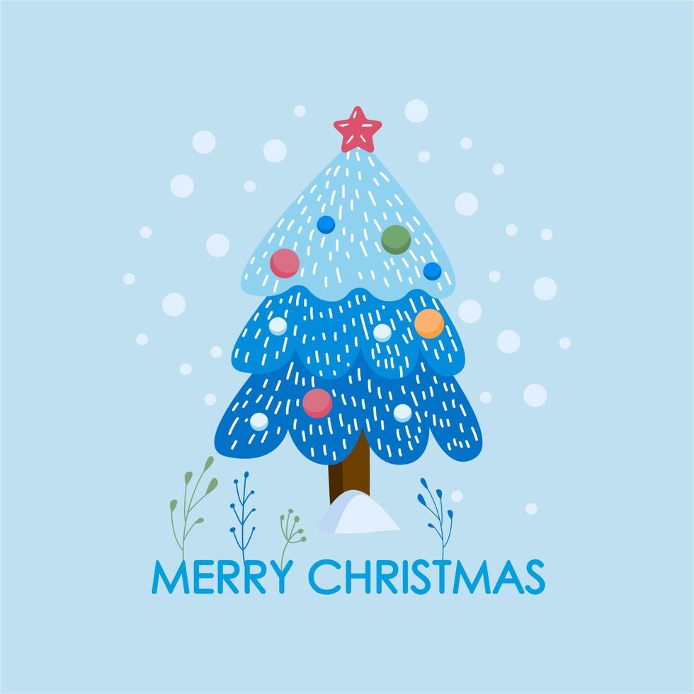Christmas and New Year card. vector illustration