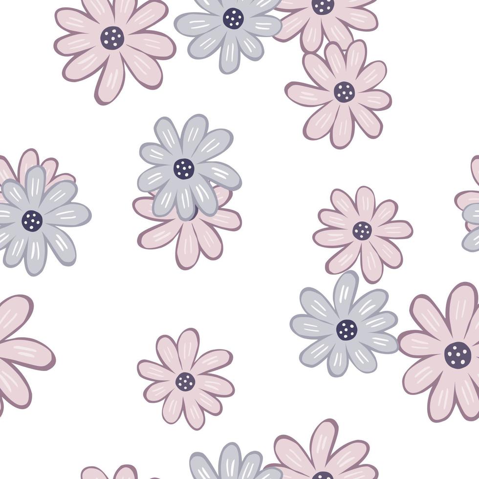 Doodle ditsy seamless pattern. Hand drawn chamomile print. Abstract floral ornament vector