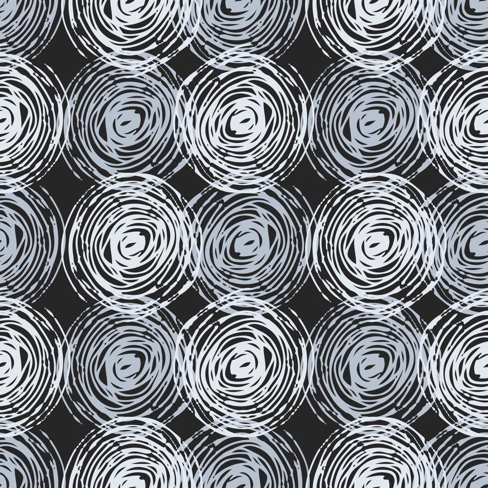 Seamless pattern with circle in monochrome colors. Dark background. vector