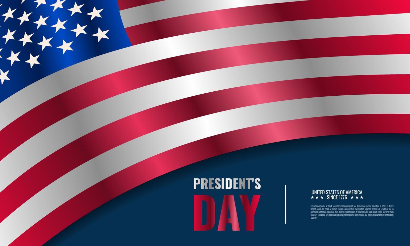 President day background sales promotion advertising banner template with american flag design vector