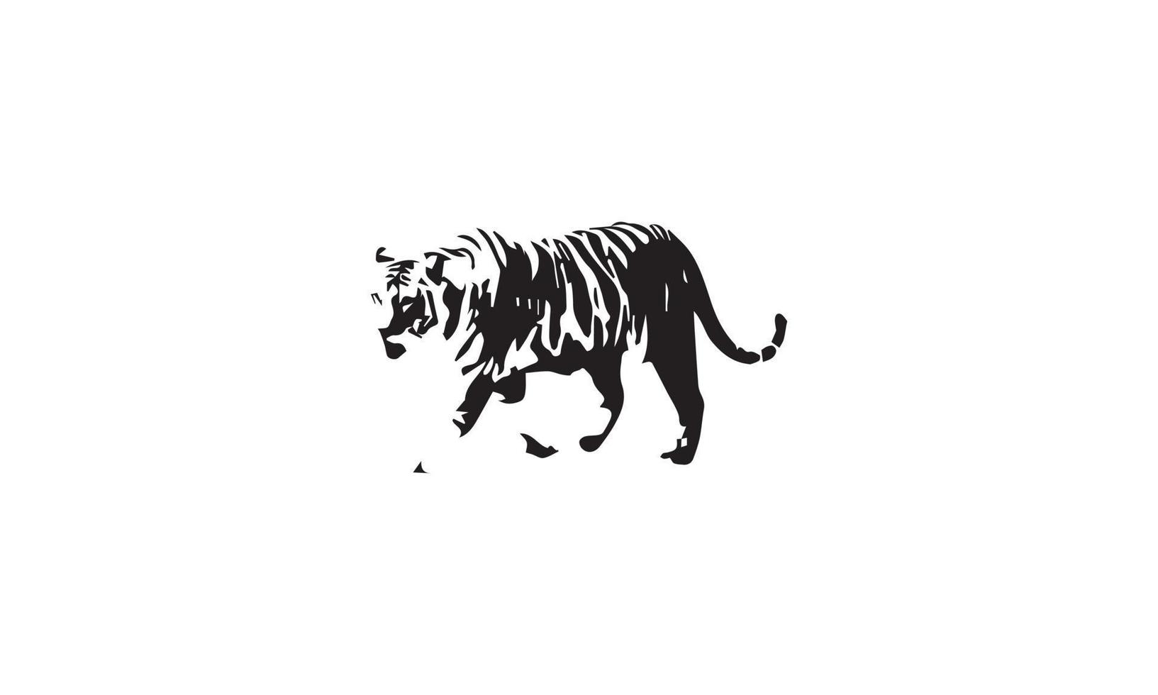diseño de ilustración de vector de tigre blanco y negro