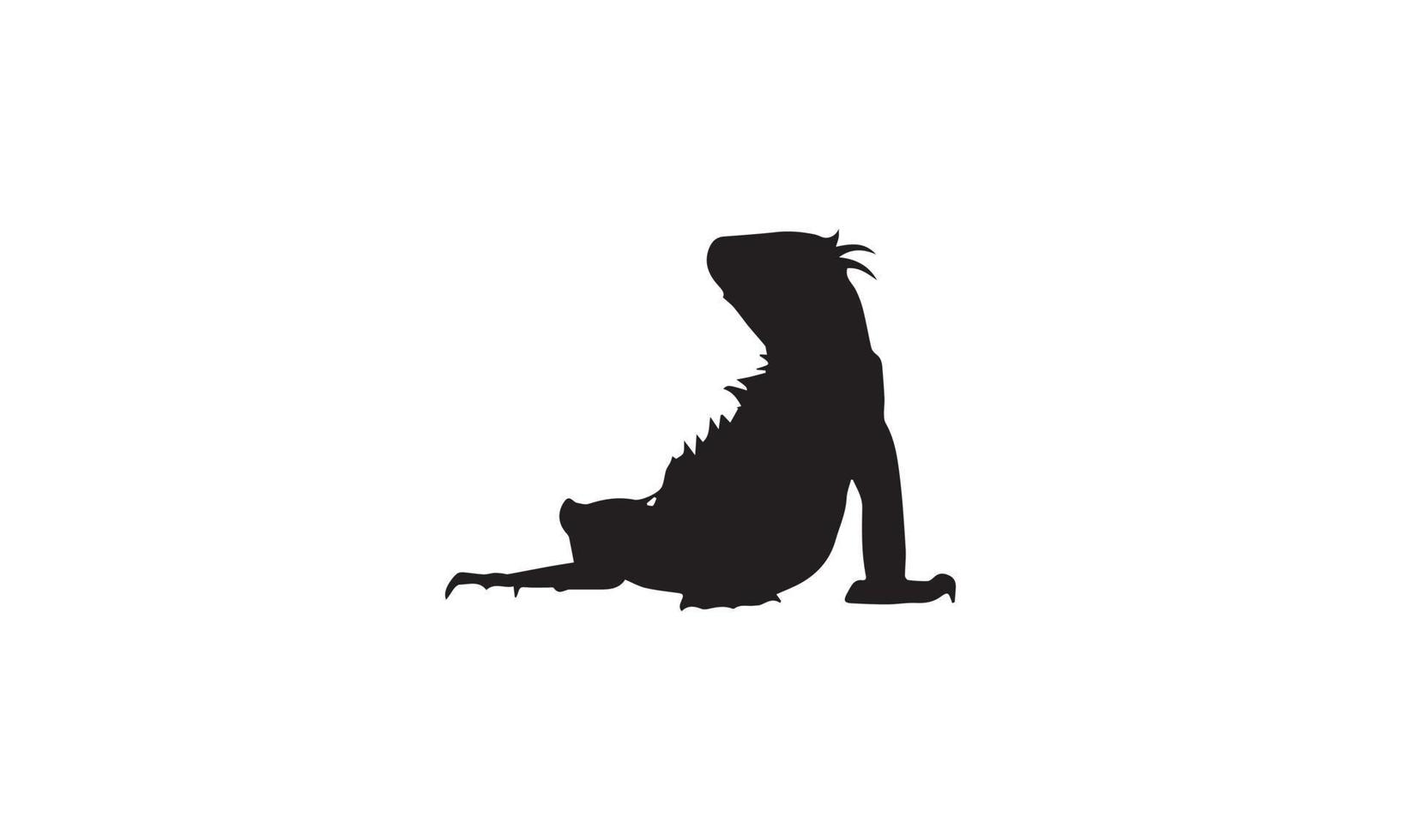 diseño de ilustración de vector de iguana en blanco y negro