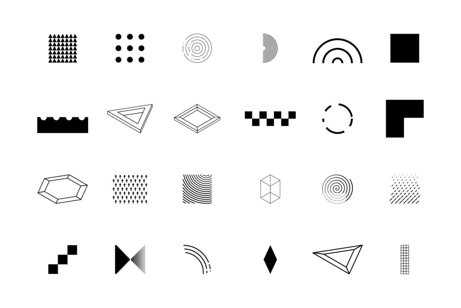 Trendy geometric shapes set for Logo,  billboard vector