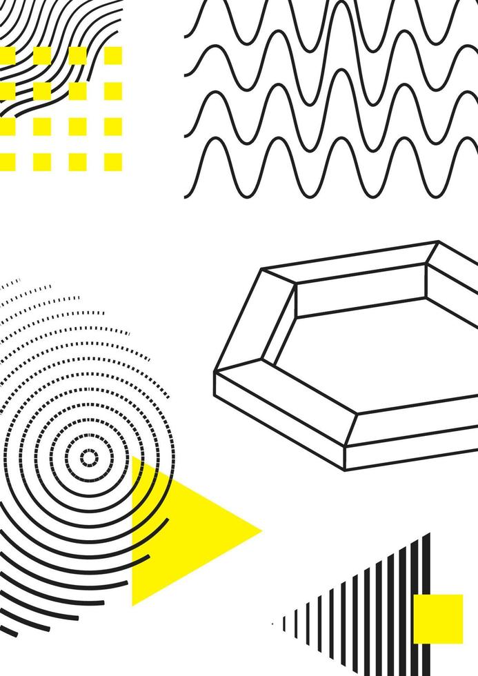 Poster with bright bold geometric elements vector
