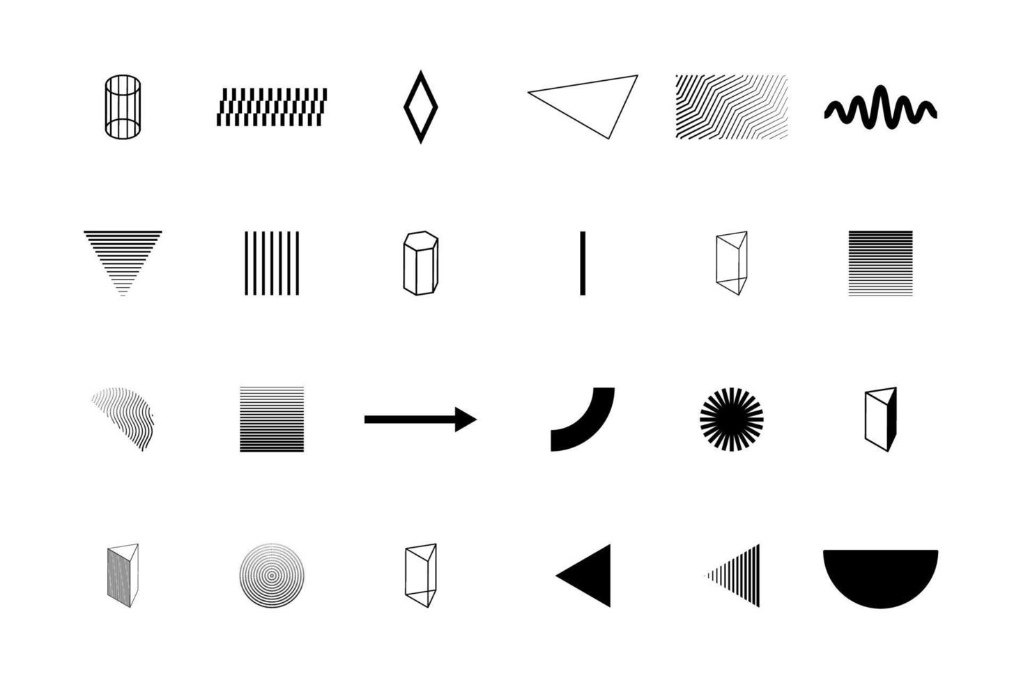 formas geométricas de moda para logotipo, cartelera vector