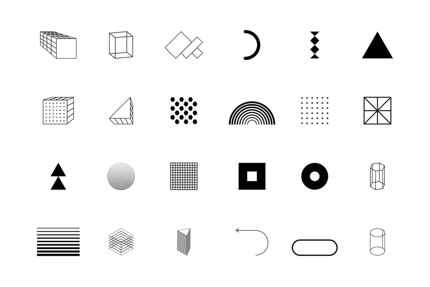Trendy geometric shapes set for Logo,  billboard vector