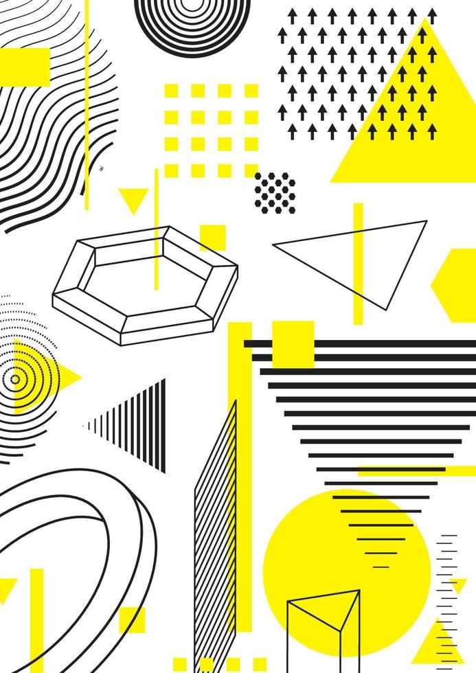 Poster with bright bold geometric elements vector