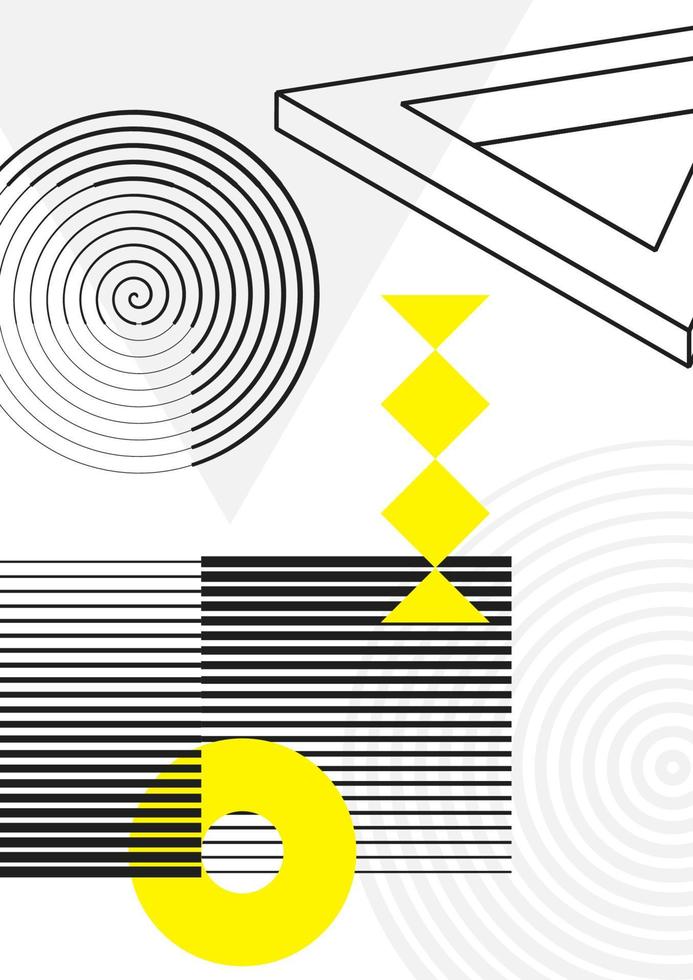 Poster with bright bold geometric elements vector