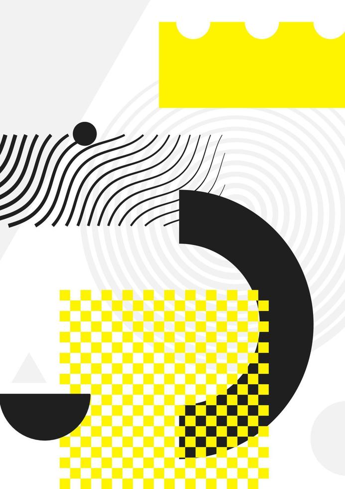 Poster with bright bold geometric elements vector