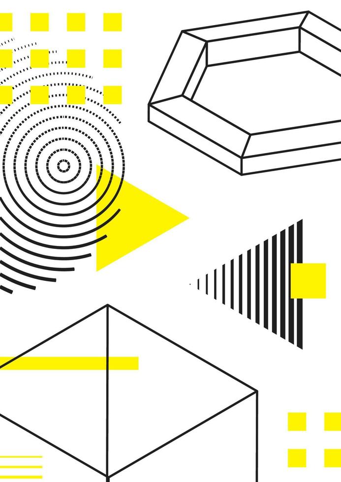Poster with bright bold geometric elements vector