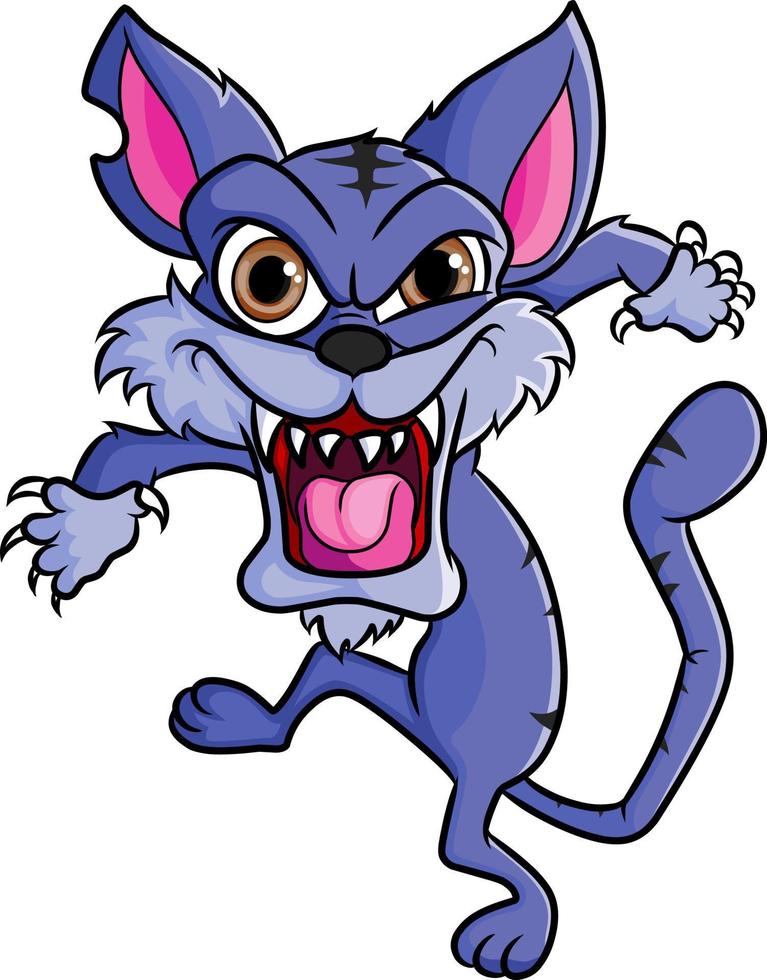 The angry and crazy cat is scary the people vector