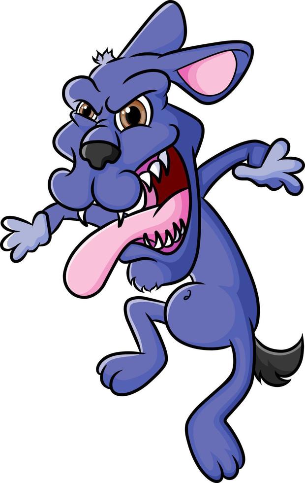 el perro loco salta con la lengua fuera vector