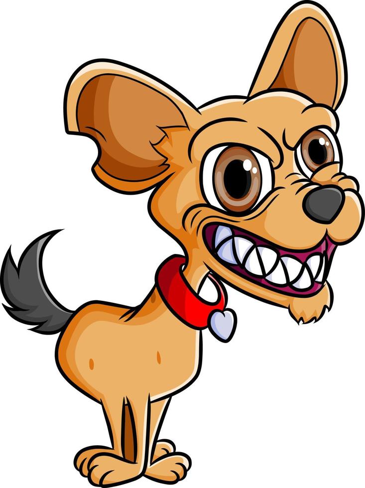 el perro loco con los dientes afilados está dando la cara enojada vector