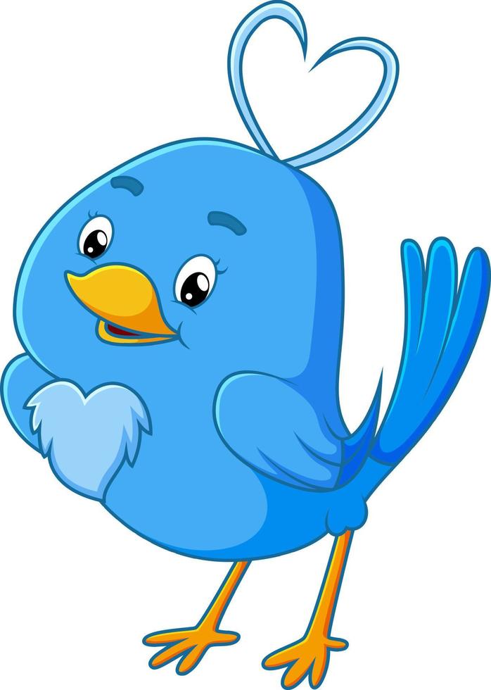 The pretty love bird is giving the happy expression vector