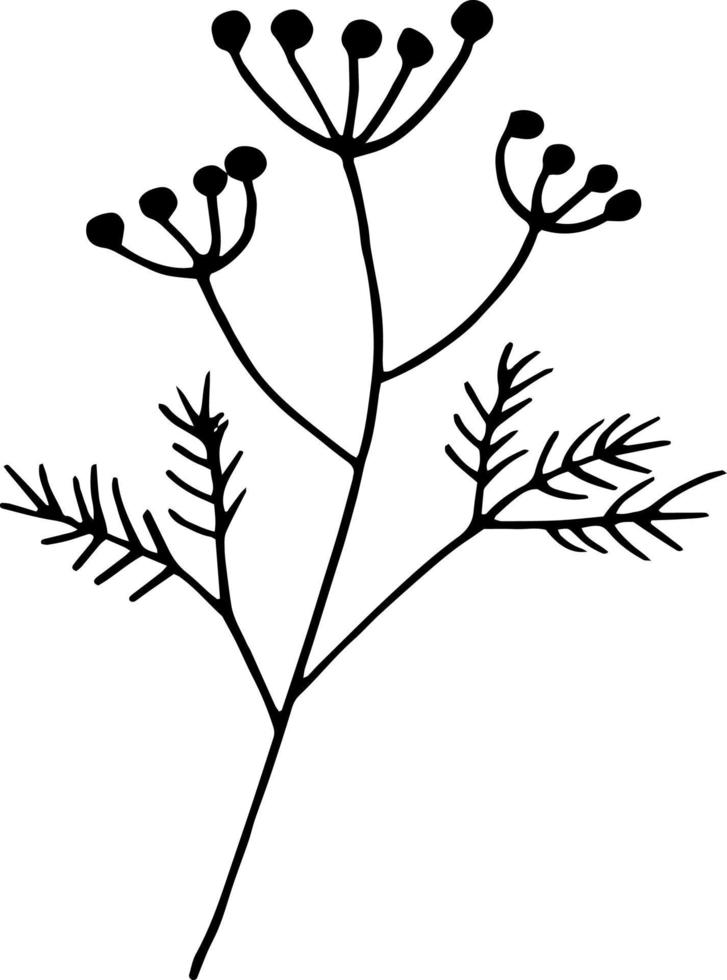 icono de hojas abstractas. garabato dibujado a mano. , escandinavo, nórdico, minimalismo, monocromo. planta, herbario. vector