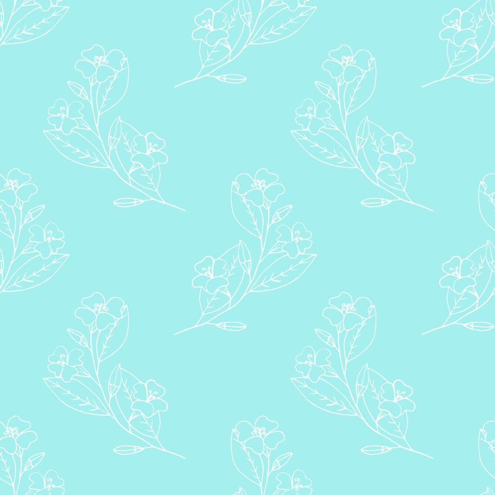 flowering twigs of cherry, apricot, fruit trees. spring seamless pattern. wallpaper, textile, wrapping paper, background. sketch hand drawn doodle style. minimalism. bloom, flowers. vector