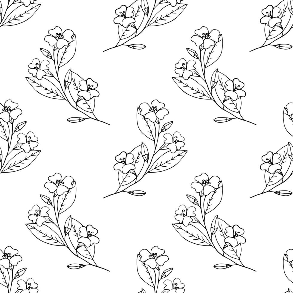 flowering twigs of cherry, apricot, fruit trees. spring seamless pattern. wallpaper, textile, wrapping paper, background. sketch hand drawn doodle style. minimalism. bloom, flowers. vector