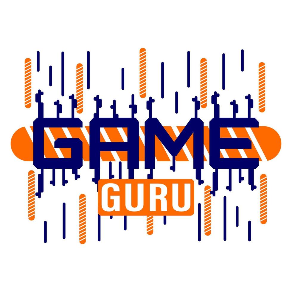 Game Guru Lettering sign isolated white background vector
