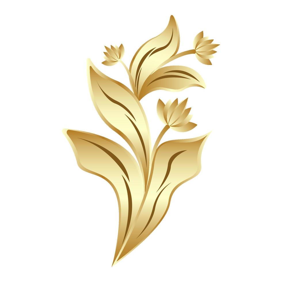 Floral gold products stucco weave isolated white background vector