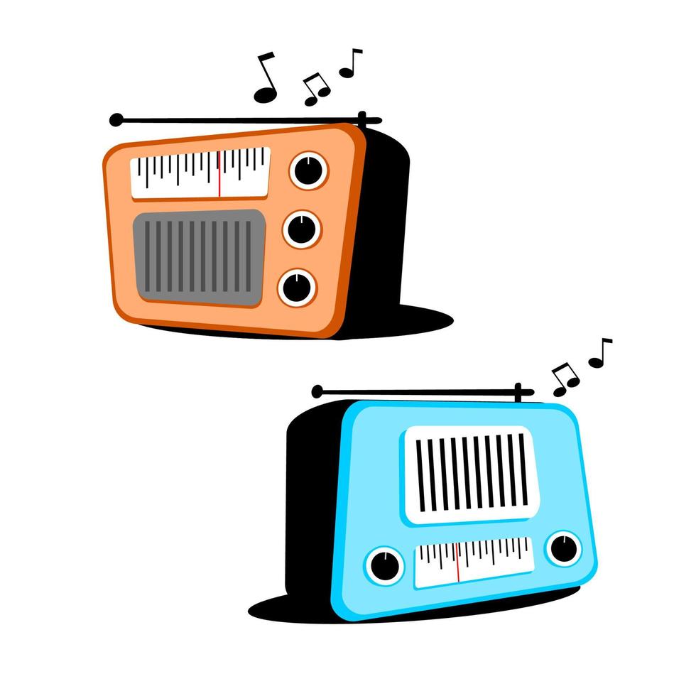 vector illustration of several radio shapes, radio day