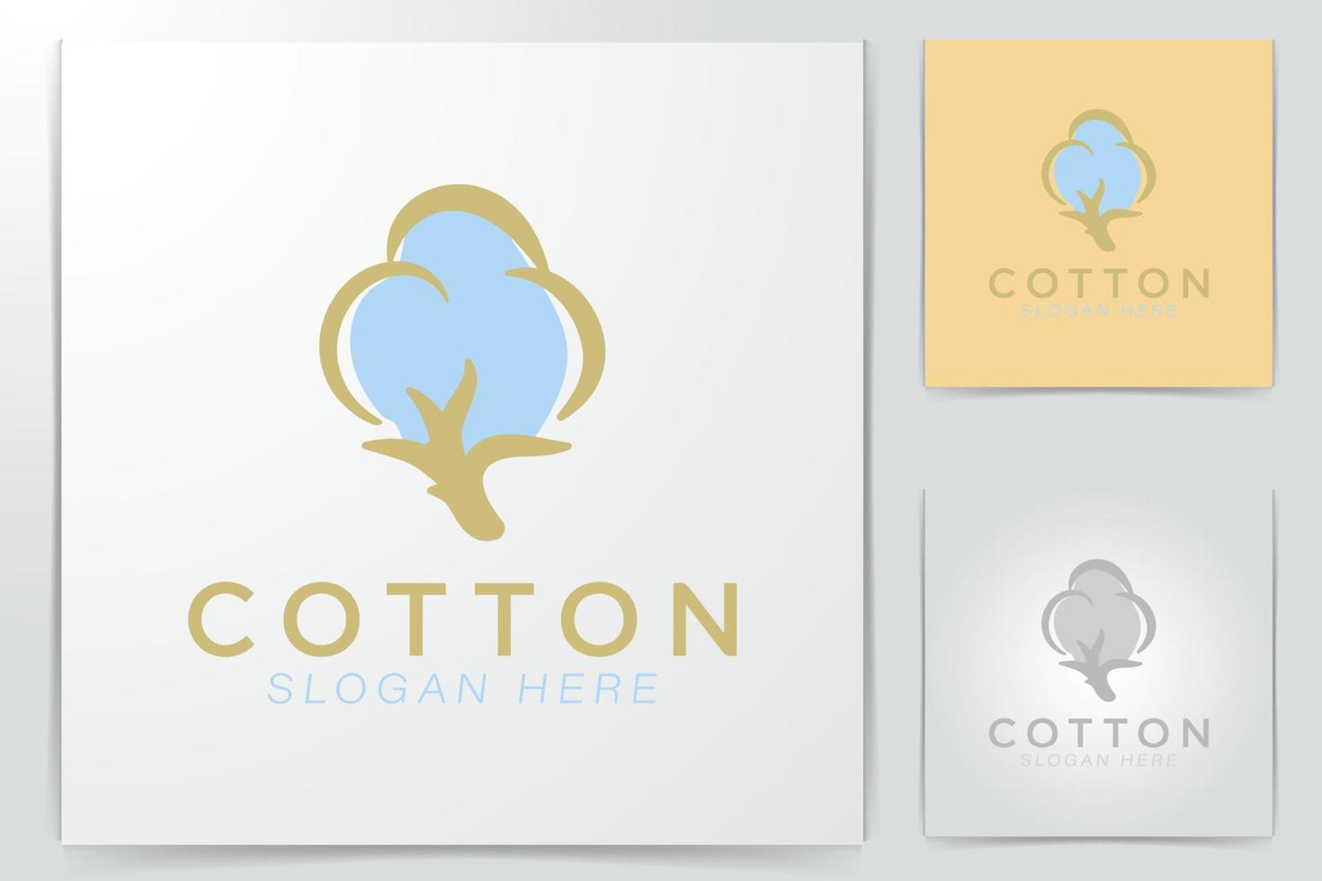 ideas de logotipos de algodón. diseño de logotipo de inspiración. ilustración vectorial de plantilla. aislado sobre fondo blanco vector