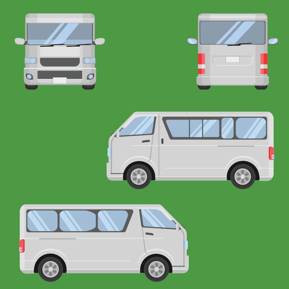 side view of the van car in thailand. vector illustration eps10
