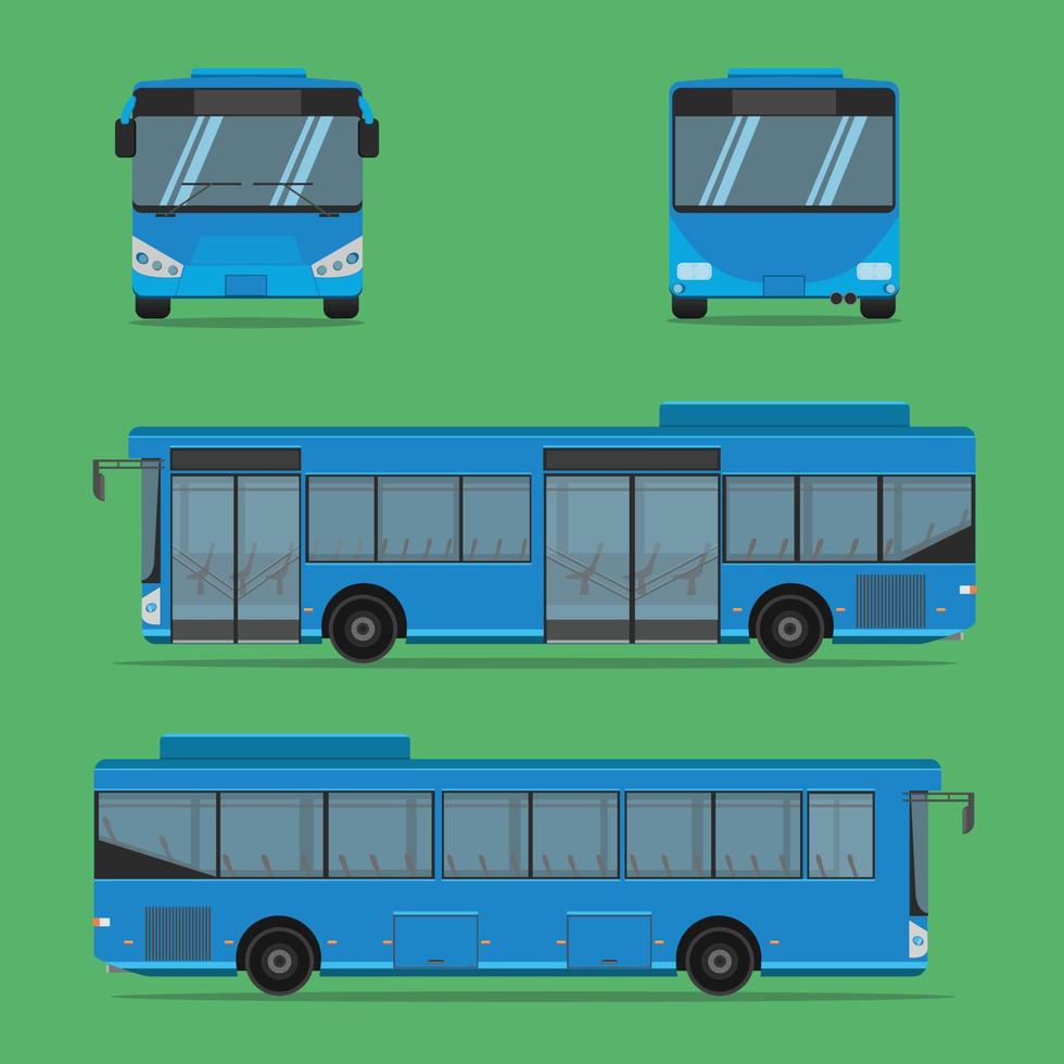 vista lateral del autobus azul de tailandia. ilustración vectorial eps10 vector