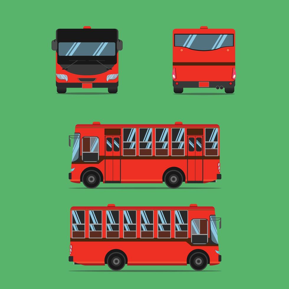 side view of the small red bus in thailand. vector illustration eps10