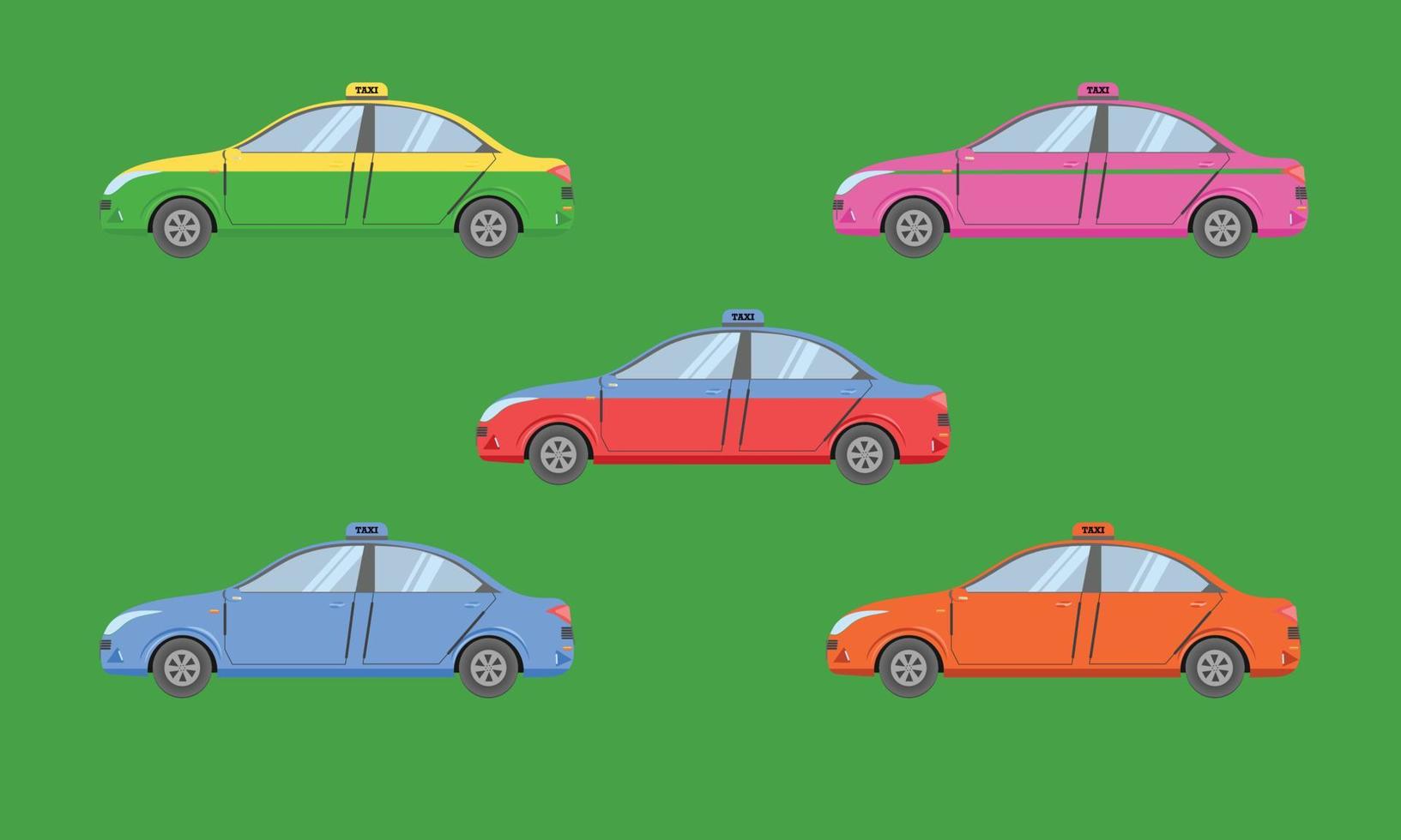 side view of the different taxi in thailand. vector illustration eps10
