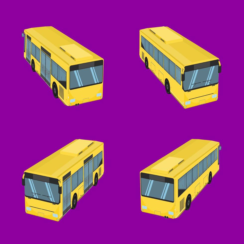 top view of the yellow autobus of thailand. vector illustration eps10