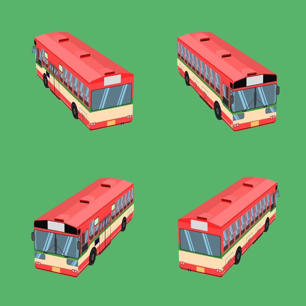 top view of the white red autobus of thailand. vector illustration eps10