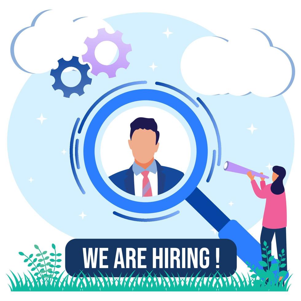 Illustration vector graphic cartoon character of we are hiring
