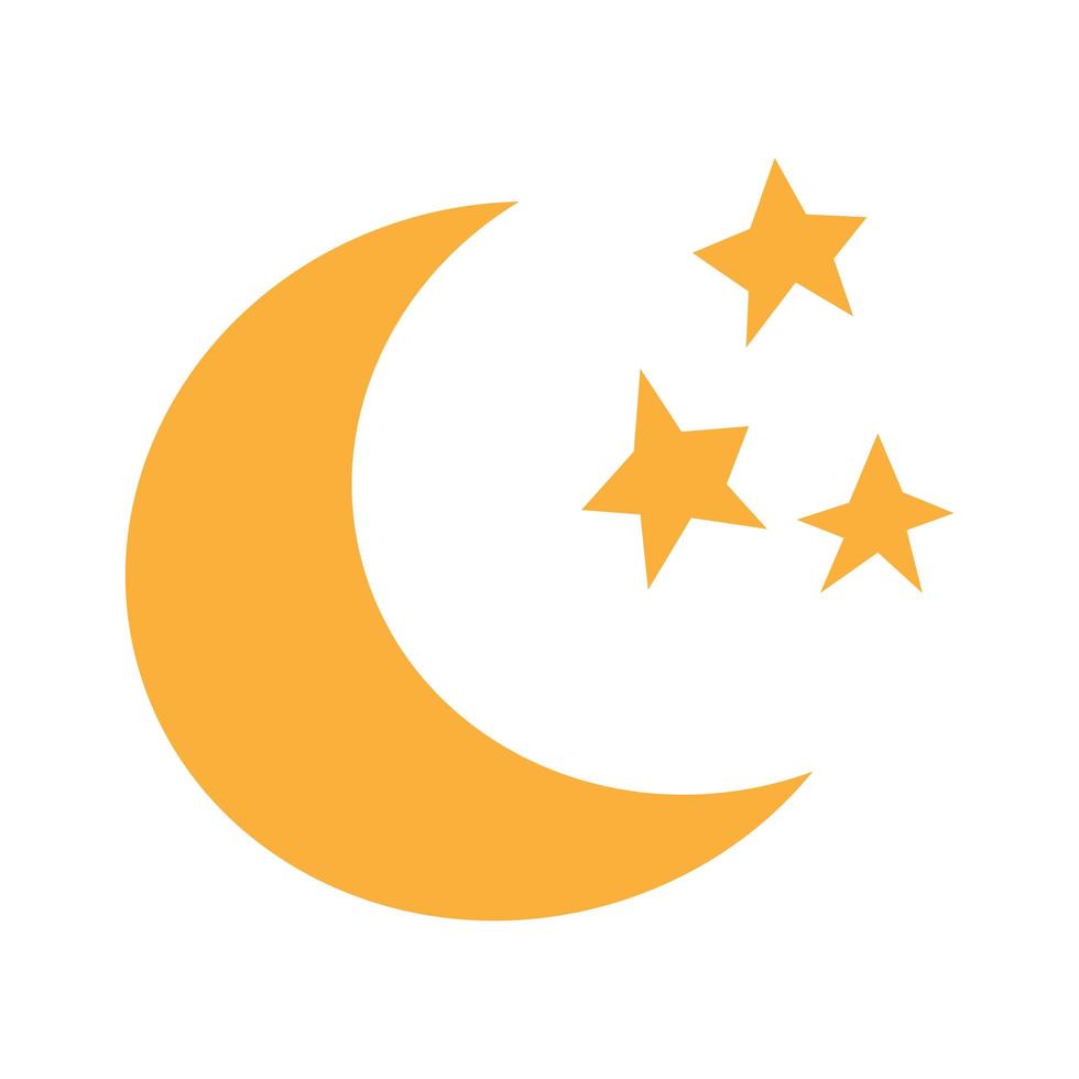 Religious Islamic Star and Crescent isolated on white background. Vector illustration