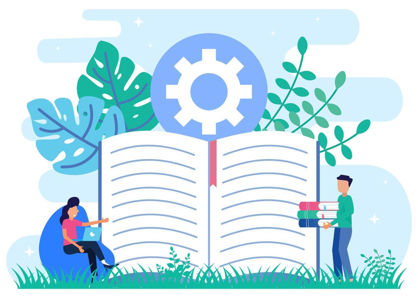 Illustration vector graphic cartoon character of business education