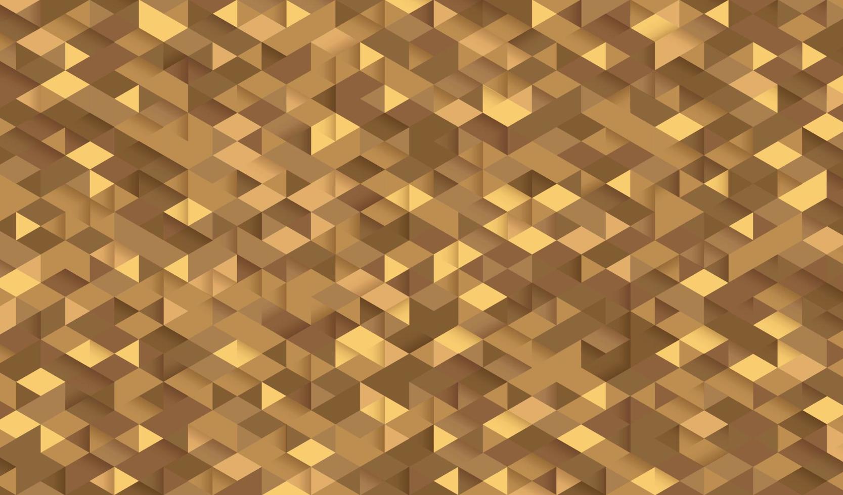 Abstract seamless golden triangle 3D pattern background. Modern