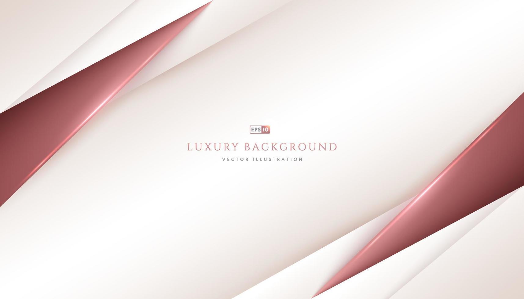 Abstract pink gold geometric overlapping on cream, white color background with space for your text. Luxury and elegant style. Modern and minimal template design. Vector illustration.