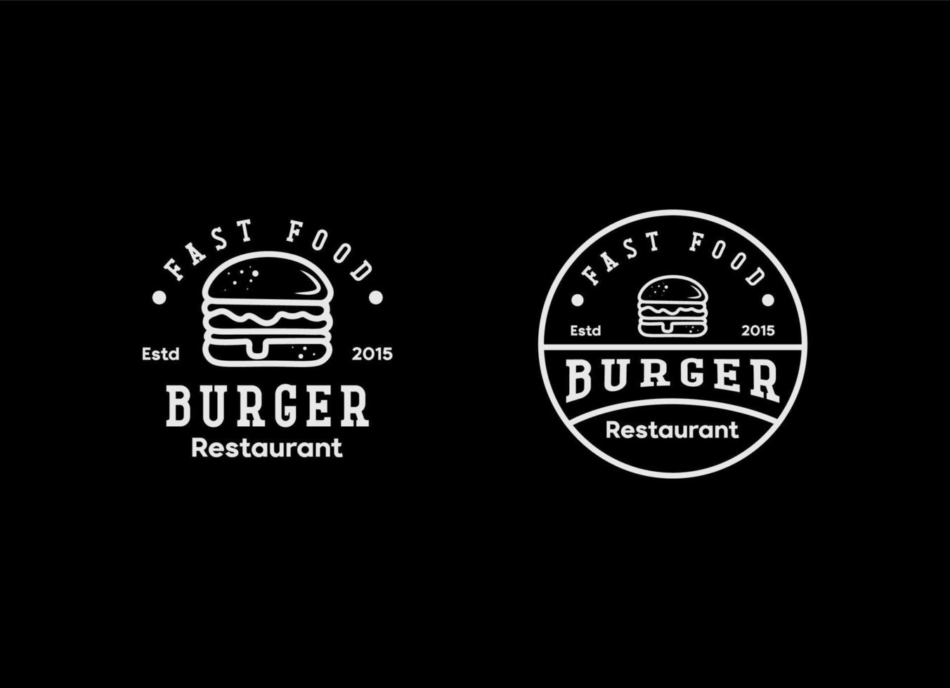 Burger Vintage Style Logo vector