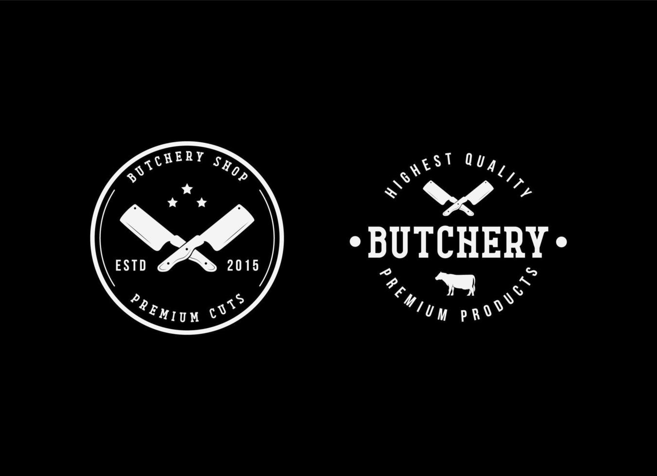 Butchery Shop Logo Design Template vector