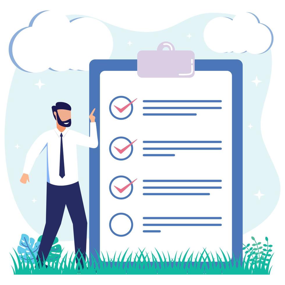 Illustration vector graphic cartoon character of checklist