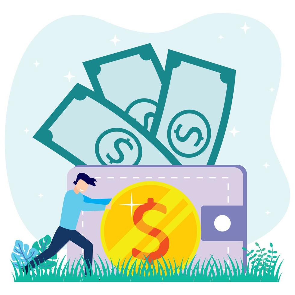 Illustration vector graphic cartoon character of business profit