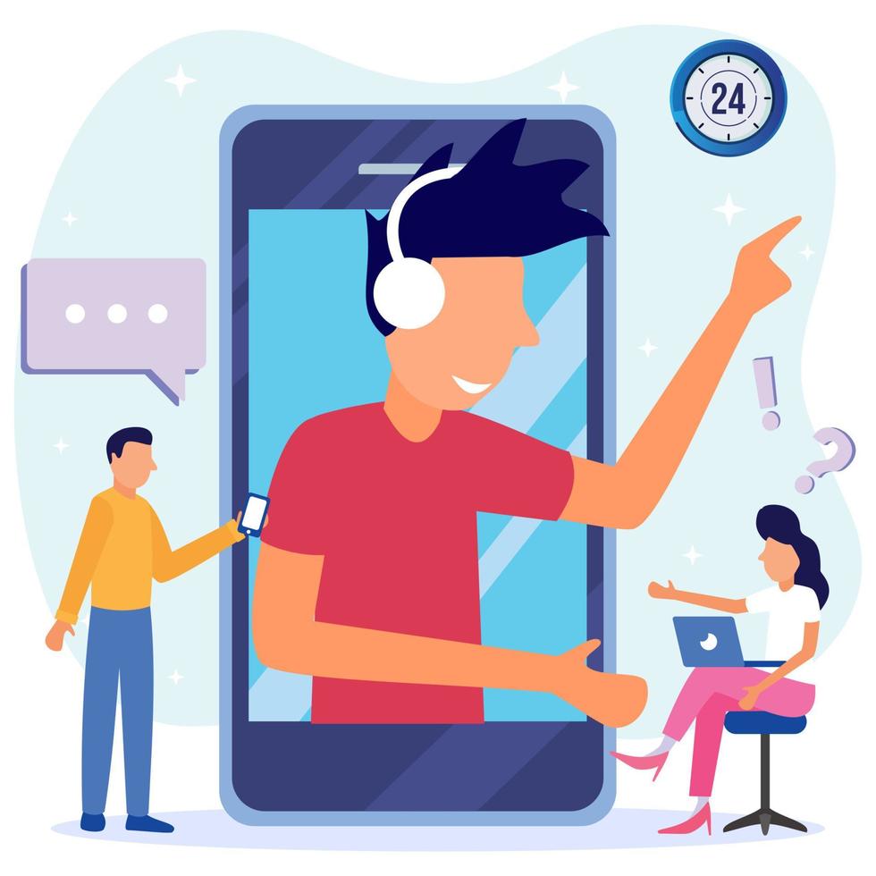 Illustration vector graphic cartoon character of call center