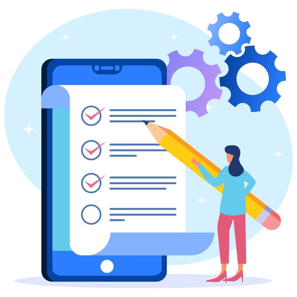 Illustration vector graphic cartoon character of checklist