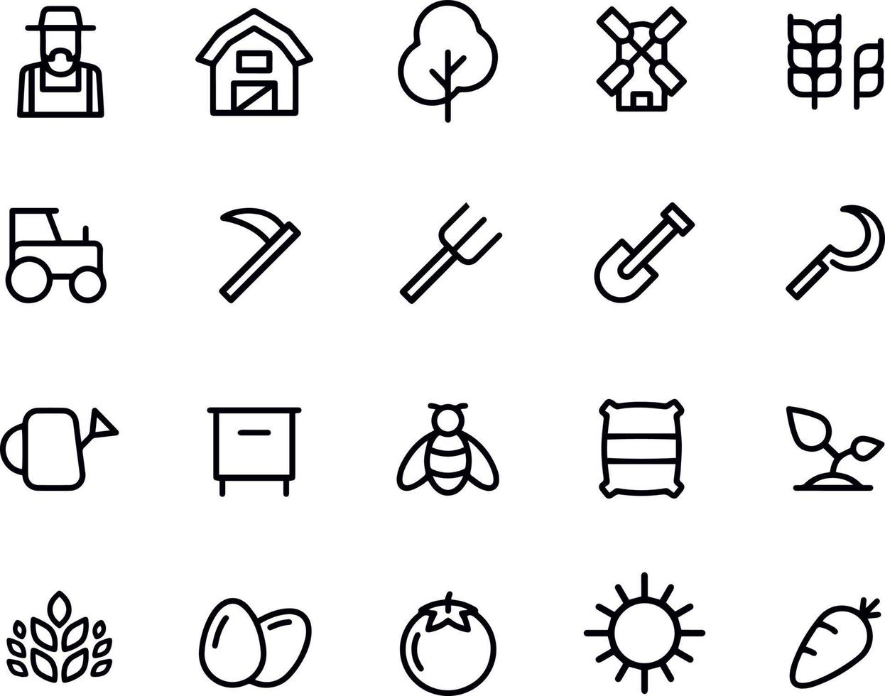 farming line  icons vector design