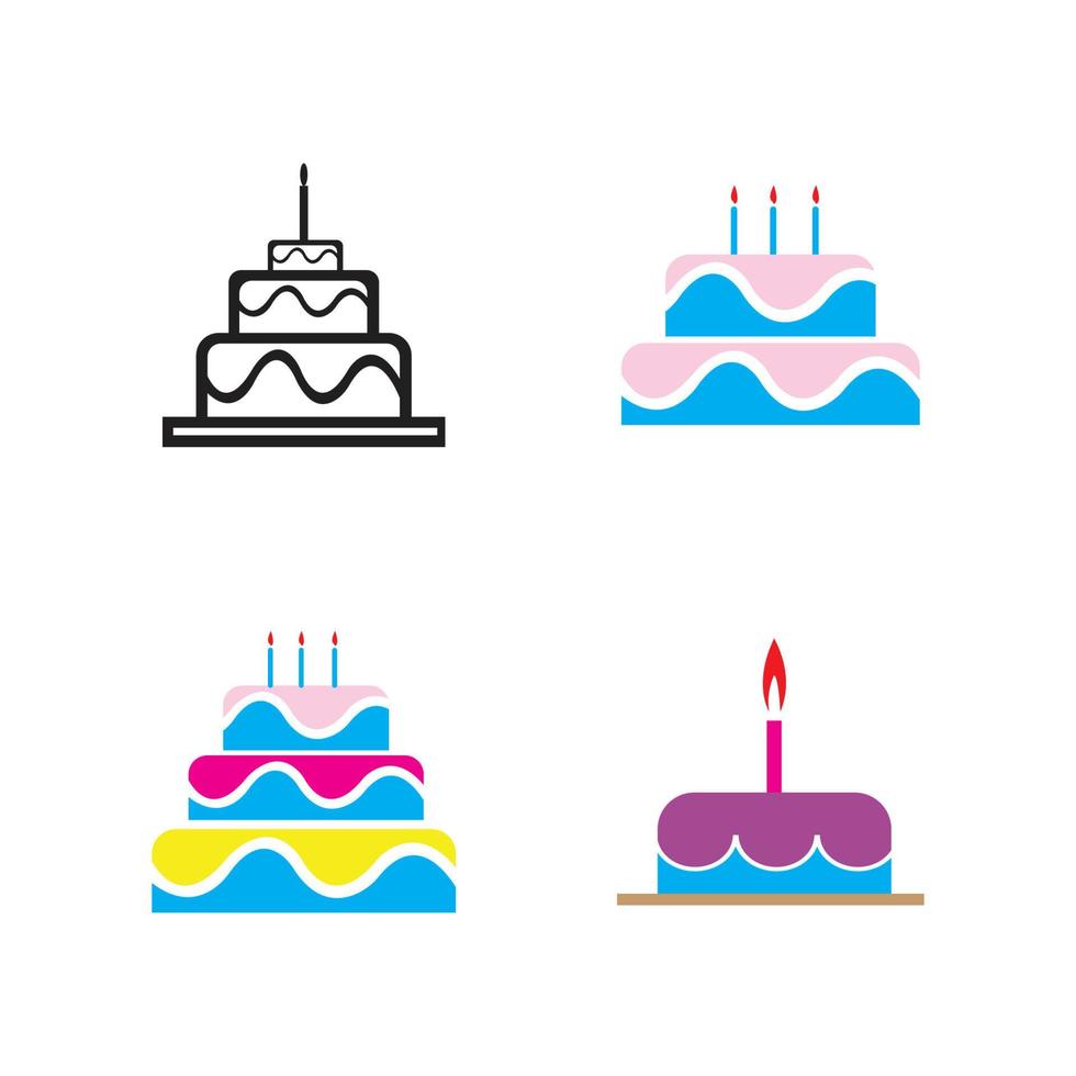 birthday cake logo vector