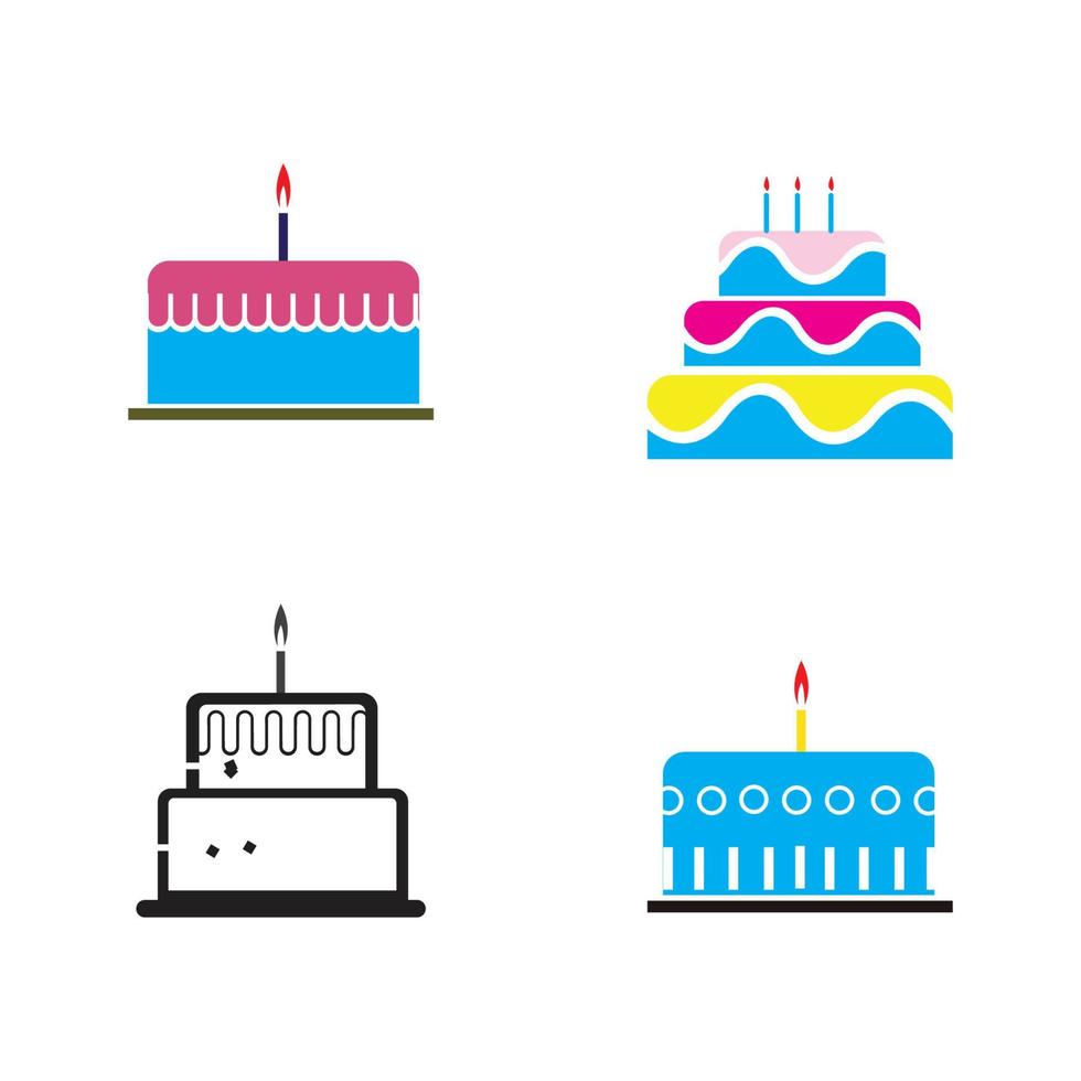 birthday cake logo vector